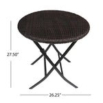 ZUN Outdoor Dining Set 3Pcs Bistro Set, 2 - Person Round 63042.00MBRN