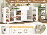 54.3" Sideboard Buffet Cabinet with, 4 Doors & 1 Drawer, Melamine MDF Kitchen N711P437643K