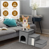 Dog Stairs for Bed and Couch 42cm H, Foldable Dog Stairs for Small Older Dogs Cats, 4 in 1 66767320