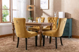 Modern, High-end Tufted Solid Wood Contemporary Velvet Upholstered Dining Chair with Wood Legs 02045627
