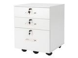 White Wood Grain Density Board Three Drawers Wooden Filing Cabinet 70600637