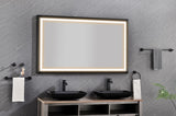 84in. W x 48in. H Oversized Rectangular Black Framed LED Mirror Anti-Fog Dimmable Wall Mount W127291633