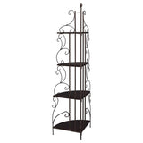 Cappuccino 4-shelf Corner Bookcase B062P145489