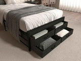 Twin Bed Frames with Headboard, Twin Size Bed Frames with Storage Drawers, Twin Bed, Black Metal W2129P262895