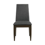 ZUN Set of 2 Grey Fabric Upholstered Dining Chairs, Dark Walnut B016P225492