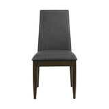 ZUN Set of 2 Grey Fabric Upholstered Dining Chairs, Dark Walnut B016P225492