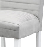 Grey and White Tufted Back Side Chairs B062P182767