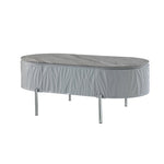 ZUN Grey High Gloss and Chrome Coffee Table B062P209131