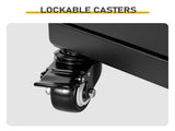 Black Rectangular Patio Heater with Glass Cover, 42 x 42 x 138 cm, Iron Construction, with Wheels 09920518