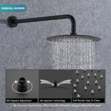Wall Mounted Round Shower Combo Set with 10" Rain Shower head and Handheld Shower Head Set with W121957633