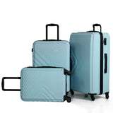 3 Piece Luggage Sets ABS Lightweight Suitcase with Two Hooks, Spinner Wheels, TSA Lock, 62300134