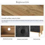 Black Carved Symmetrical Design Door And Wood Coloured Frame For TV Stand Table,Living Room W1445P164172