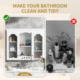 Wall Mounted Medicine Cabinet, Bathroom Wall Cabinet with 2 Glass Doors, Over The Toilet Space Saver N710P264313K