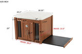 30.25"L, 2 in 1 Night Stand with Storage & Dog Crate, Luxury Wooden Side Table Dog Kennel, End of N843P293628W