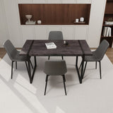 59" MDF black wooden table and modern chair 4-piece set, medieval wooden kitchen 75217162