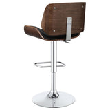 ZUN Black and Chrome Adjustable Bar Stool B062P153495