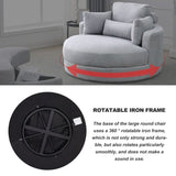 Welike Swivel Accent Barrel Modern Grey Sofa Lounge Club Big Round Chair with Storage W83469811