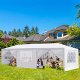 ZUN 10'x30' Outdoor Party Tent with 8 Removable Sidewalls, Waterproof Canopy Patio Wedding Gazebo, White 97185781