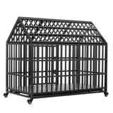 52" Heavy Duty Dog Crate Large Dog cage Strong Metal Dog Kennels and Crates for Large Dogs with 4 W206137933