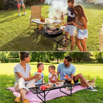 ZUN Outdoor Folding Picnic Table Grill Camping Table, 4-6 Person Portable Roll up Aluminum Table,Quick 63494963