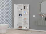 White 1-Door Linen Cabinet B062P175039