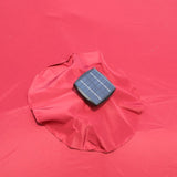 15x9ft Large Double-Sided Rectangular Outdoor Twin Patio Market Umbrella with light and base- red W419P145382