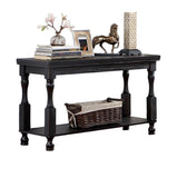 Rustic Style Antique Black 1pc SOFA TABLE Open Bottom Shelf Plank Style Table Top Living Room B011P214575