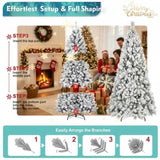 4FT Artificial Plant with 350 Tips Flocked Christmas Tree Snowy PVC Branches Stable Metal Stand Easy 59657549