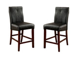 Beautifully sleek Transitional 2pcs Counter Height Chairs Brown Cherry Leatherette Cushion Seat B011P170229