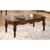 ZUN Cherry Rectangle Coffee Table with Turned Legs B062P189098