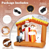 6ft Inflatable Nativity Scene - 6 Built-in LED Lights Weather-Resistant Polyester Xmas Outdoor Decor 92207829