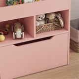 ZUN Kids Shelf Book/Storage Cabinet-Pink 14312848