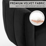 Velvet Accent Chair Set Barrel Chair with Ottoman Modern Club Chair Reading Armchair with Lumbar 57668253