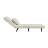 3 in 1 Foldable Linen Chaise Lounge with Adjustable Backrest, Footrest & Detachable Pillow, W1716P280541