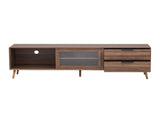 Modern TV Stand for 75" TV, TV Console with 2 Glass Doors, Entertainment Center with 2 Drawers & 53145432