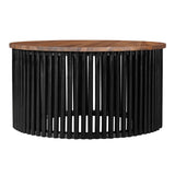 ACACIA SOLID WOOD COFFEE TABLE,NATURAL & BLACK COLOR N770P269893N