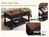 Retro Lift-Top Coffee Table with Storage for Living Room, Hidden Compartment Lower Shelf, Espresso W1445P362857