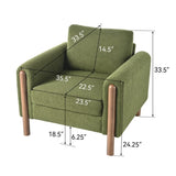Oversized Accent Chair, Upholstered Living Room Chairs Single Sofa Chair with Walnut Legs, Curved N765P189679N