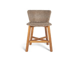 Lymington Outdoor Bar Stool, Teak Finished Wood with Light Brown Wicker, Set of 2 N775P278094B
