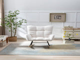 Teddy Fabric Wingback Glider Rocker with Side Storage Pocket, Soft Comfy Nursing Rocking Chair, 74089251