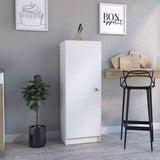 Kitchen Pantry 47" H, One Door Cabinet, Four Interior Shelves, White B097133245