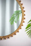 ZUN D34" Wood Round Mirror with Beaded Frame, Circle Wall Mirror for Living Room Bedroom Entryway W2078126450