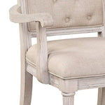 ZUN ACME Wynsor Arm Chair , Fabric & Antique Champagne 67533