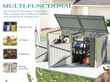 Garbage Bin Shed Stores 2 Trash Cans Metal Outdoor Bin Shed for Garbage Storage,54 cubic feet of 19835680