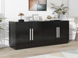 TREXM Sideboard Buffet Cabinet with Storage, Buffet Cabinet with Adjustable Shelves and Silver N715P192557B
