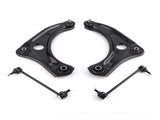 4Pcs Front Lower Control Arms w/ Ball Joint Stabilizer Bar Link fit for Nissan Versa 72993919
