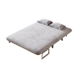 velvet light gray 55 Convertible Chair Bed, Tri-Fold Sofa Bed with Adjustable Backrest & Pillow, W1767P145839