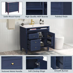 ZUN 36'' Bathroom Vanity with Top Sink, Modern Bathroom Storage Cabinet with 2 Drawers and a Tip-out N710P230246C