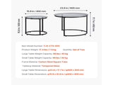 Nesting Coffee Table Set of 2, 23.6 in Round Tables, Glass Top Nesting Tables for Compact Spaces, 83275349