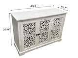 Antique Sideboard Storage, Vintage Accent, 3 carving Doors Buffet Server Console W3123P278015